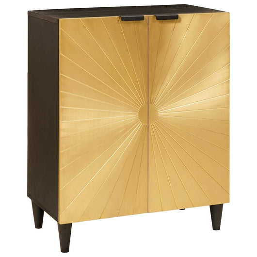 Credenza Nero e Oro 60 x 33 x 75 cm legno massello di mango 4017830
