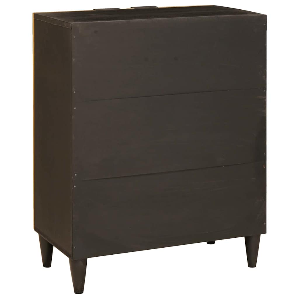 Credenza Nero e Oro 60 x 33 x 75 cm legno massello di mango 4017830