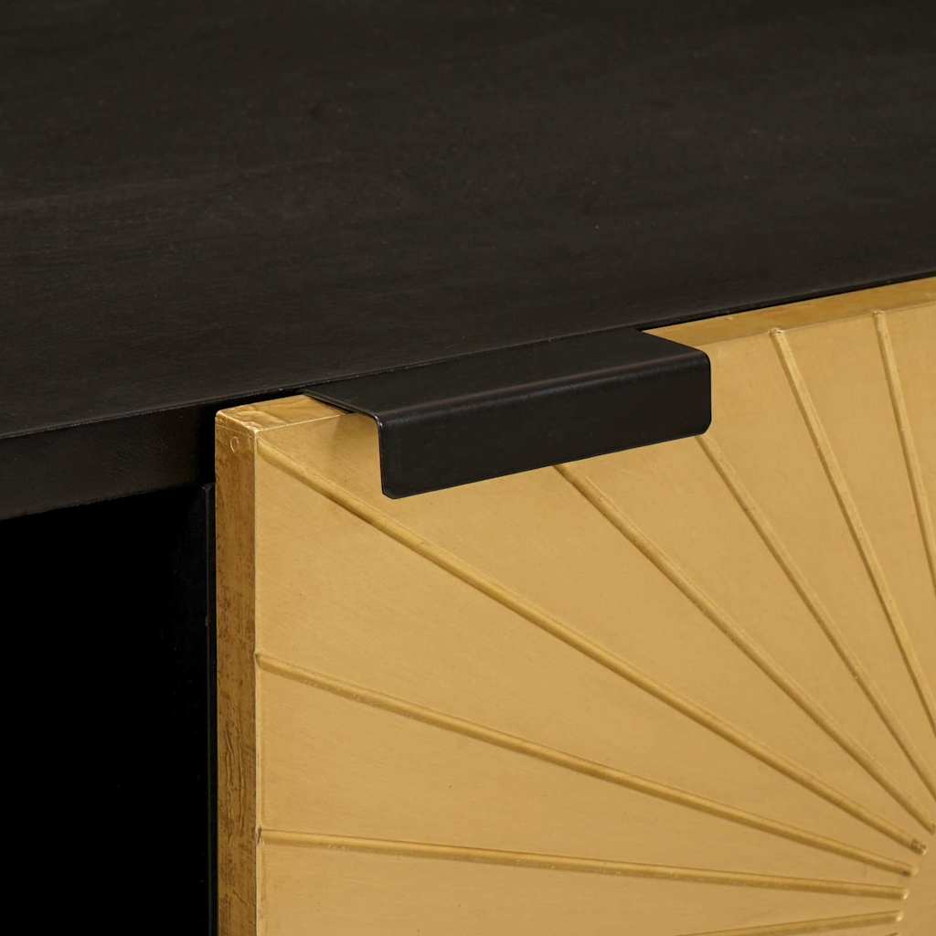 Tavolino da Salotto-Tavolino da soggiorno-Tavolo Nero e Oro 80 x 50 x 40 cm 876393