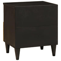 vidaXL Comodino Nero e Oro 40 x 33 x 46 cm legno massello di mango