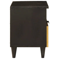 Comodino con cassetto 2 pcs Nero e Oro 40 x 33 x 46 cm 4017835