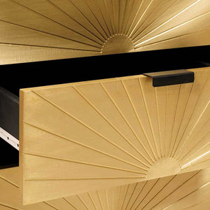 vidaXL Comodino con cassetto Nero e Oro 50 x 33 x 60 cm