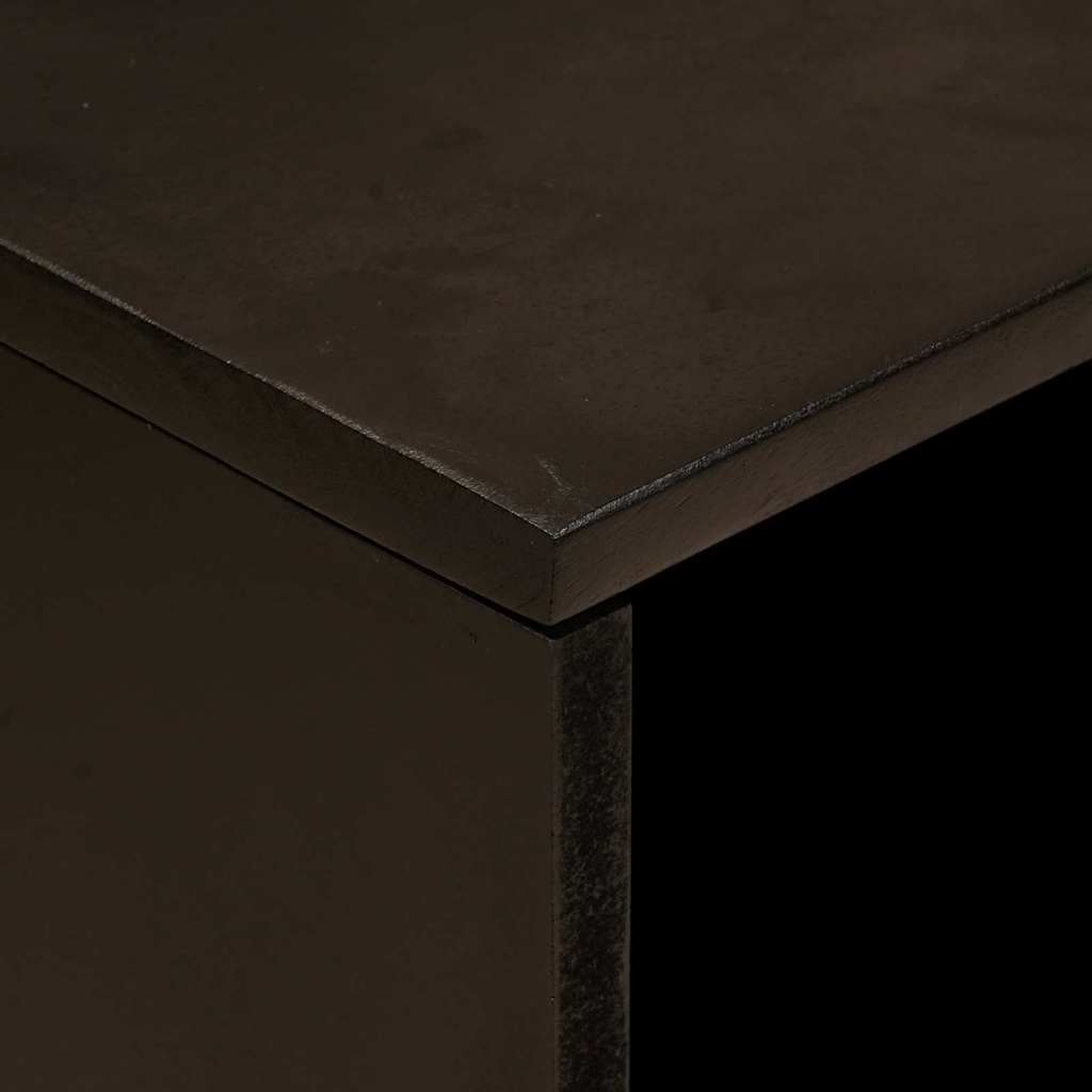 vidaXL Comodino Nero e Oro 50 x 33 x 60 cm legno massello di mango
