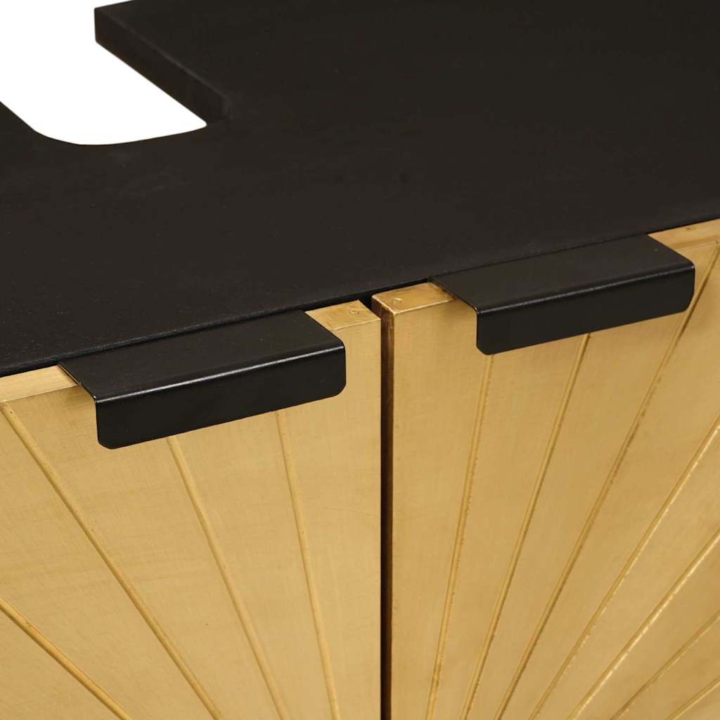 vidaXL Armadio sottolavello con lo scaffale Nero e Oro 62 x 33 x 58 cm