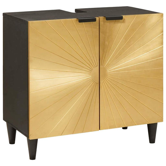 Armadio sottolavello con lo scaffale Nero e Oro 62 x 33 x 58 cm 4017847