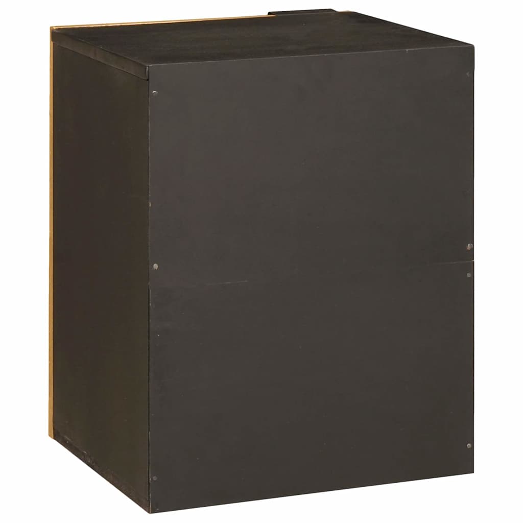vidaXL Mobile da Bagno con lo scaffale Nero e Oro 38 x 33 x 48 cm