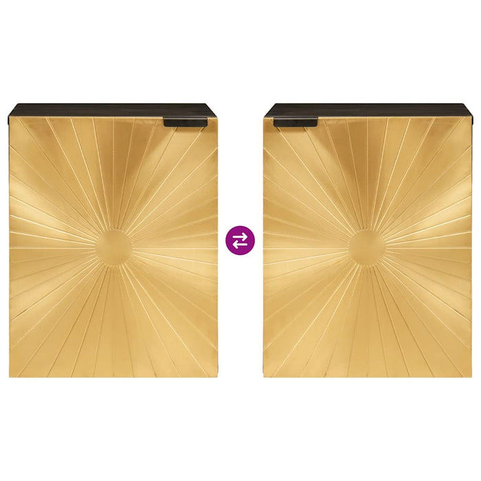 vidaXL Mobile da Bagno con lo scaffale Nero e Oro 38 x 33 x 48 cm