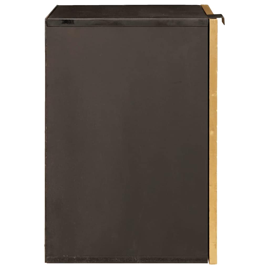 vidaXL Mobile da Bagno con lo scaffale Nero e Oro 38 x 33 x 48 cm