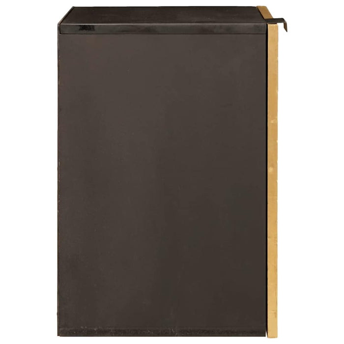 vidaXL Mobile da Bagno con lo scaffale Nero e Oro 38 x 33 x 48 cm