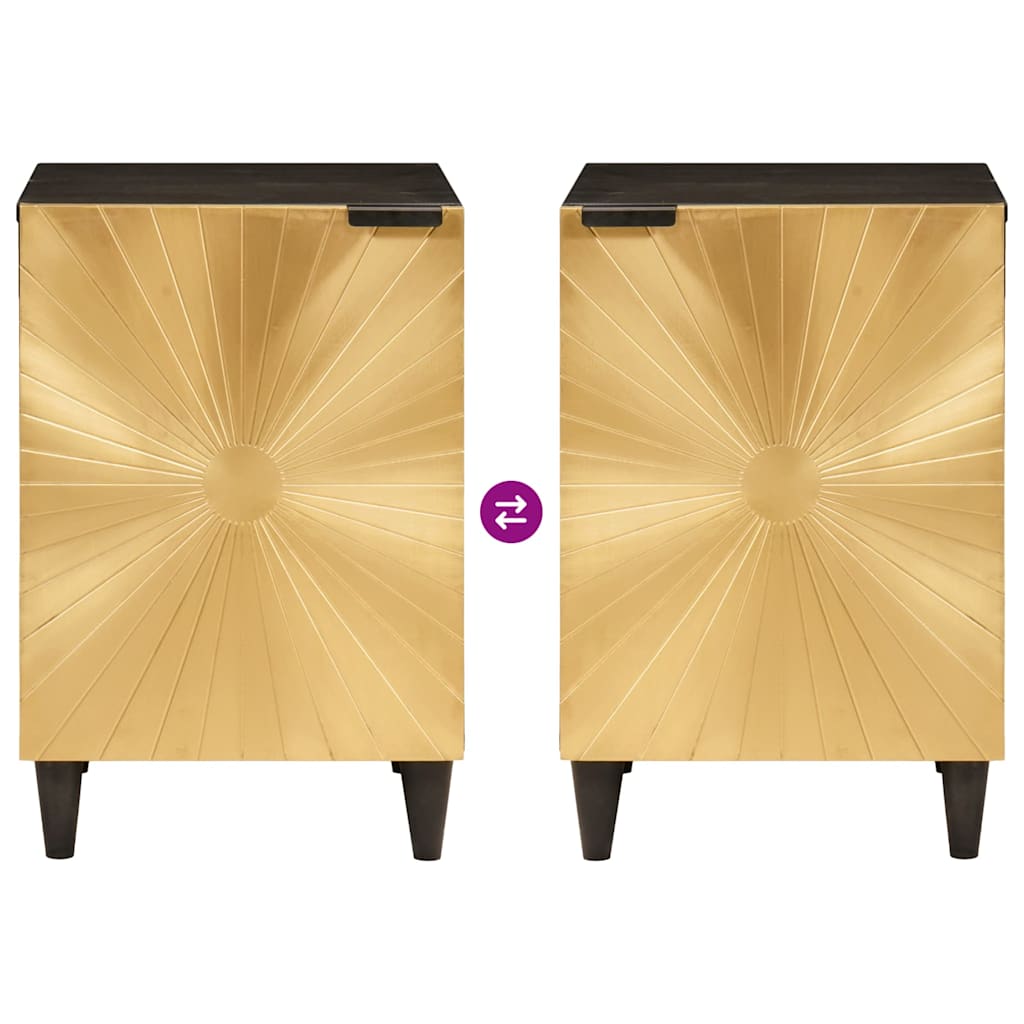 vidaXL Mobile da Bagno con lo scaffale Nero e Oro 38 x 33 x 58 cm