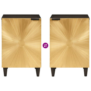 vidaXL Mobile da Bagno con lo scaffale Nero e Oro 38 x 33 x 58 cm