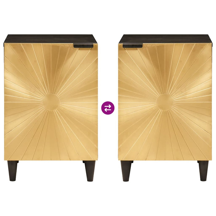 vidaXL Mobile da Bagno con lo scaffale Nero e Oro 38 x 33 x 58 cm