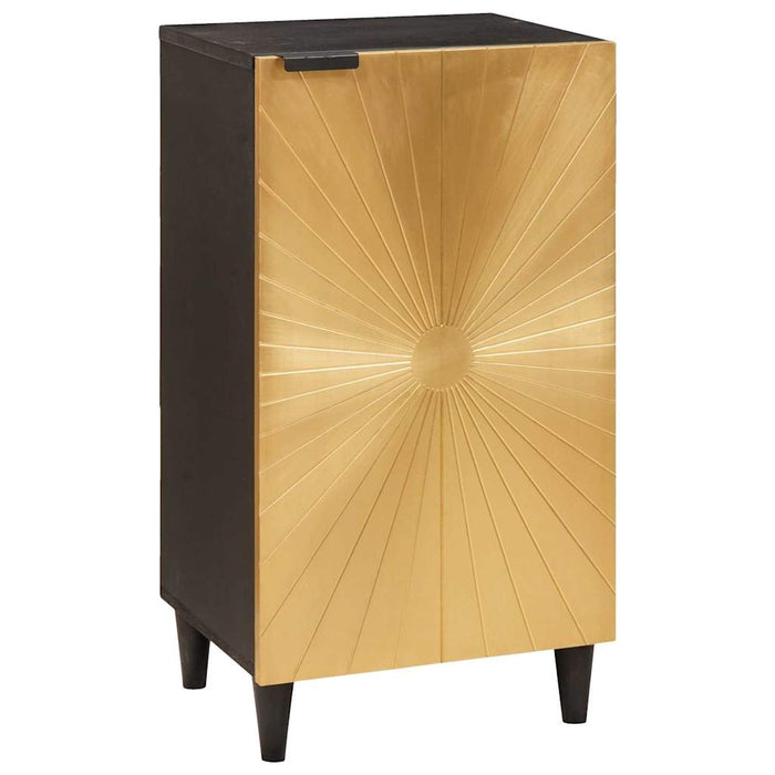 vidaXL Credenza Nero e Oro 40 x 33 x 75 cm legno massello di mango