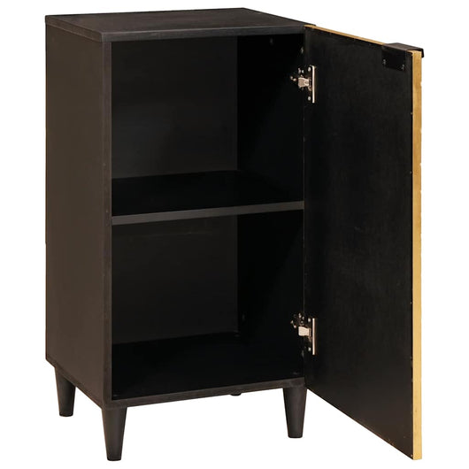 vidaXL Credenza Nero e Oro 40 x 33 x 75 cm legno massello di mango