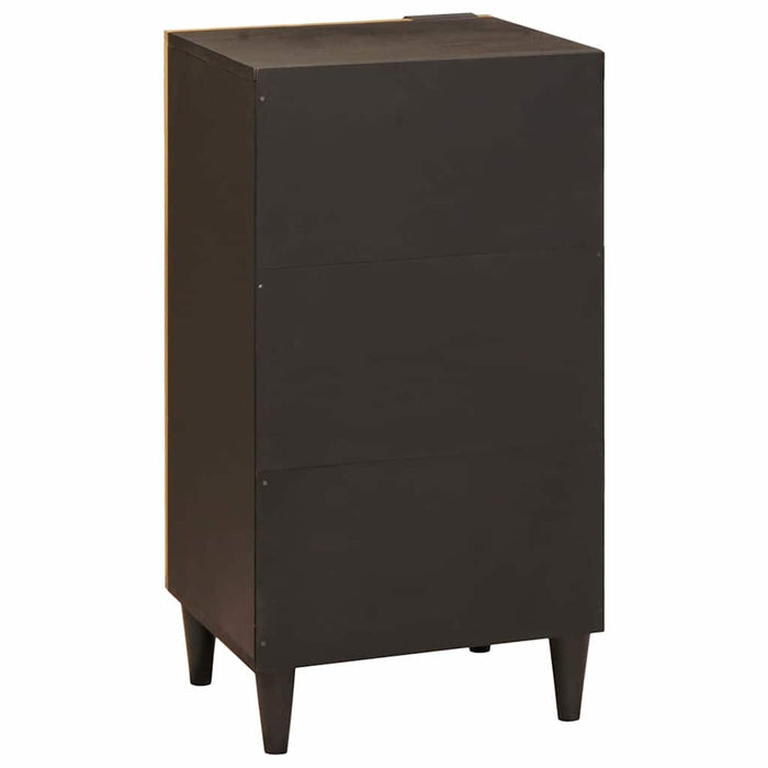 vidaXL Credenza Nero e Oro 40 x 33 x 75 cm legno massello di mango
