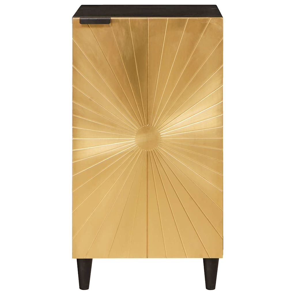 Credenza Nero e Oro 40 x 33 x 75 cm legno massello di mango 4017852