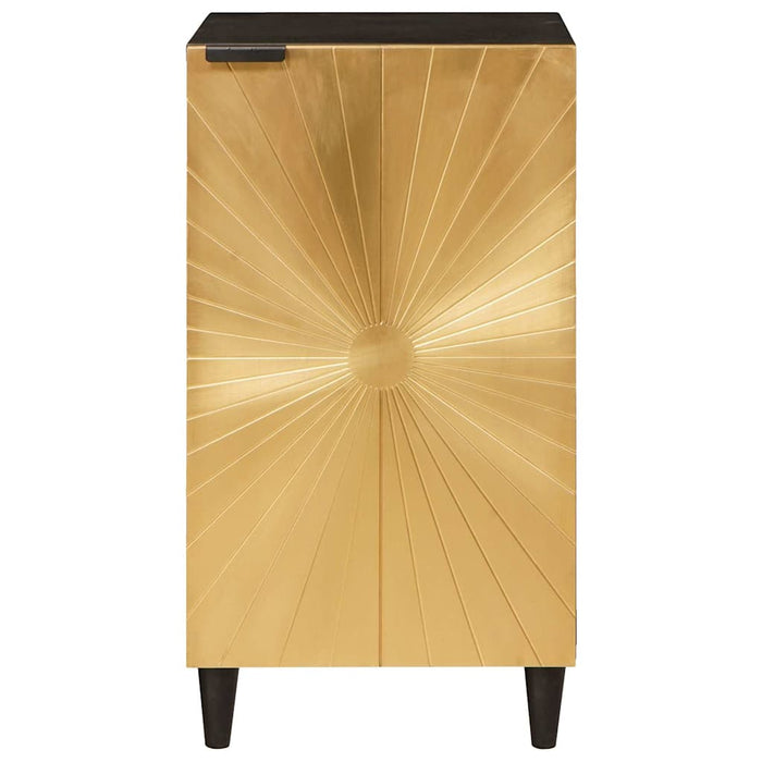 Credenza Nero e Oro 40 x 33 x 75 cm legno massello di mango 4017852