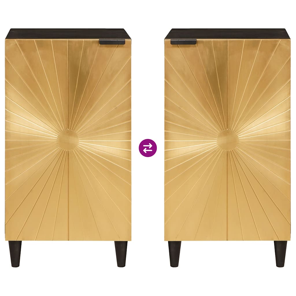 Credenza Nero e Oro 40 x 33 x 75 cm legno massello di mango 4017852