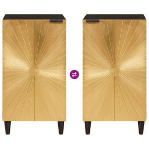 Credenza Nero e Oro 40 x 33 x 75 cm legno massello di mango 4017852