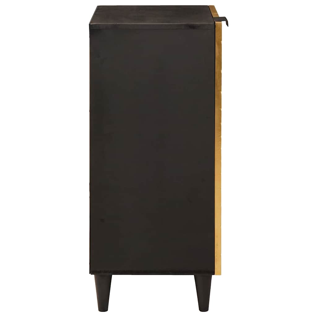 vidaXL Credenza Nero e Oro 40 x 33 x 75 cm legno massello di mango