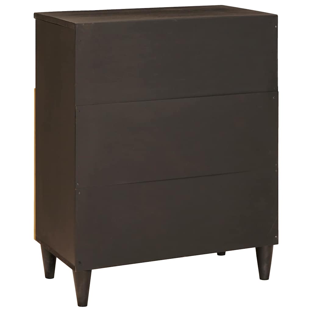 Credenza Nero e Oro 60 x 33 x 75 cm legno massello di mango 4017853