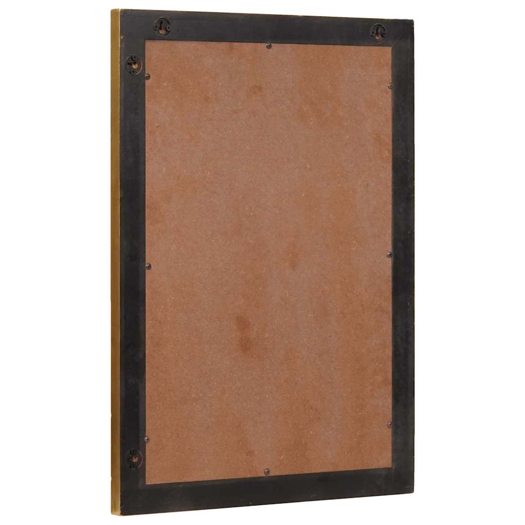 Specchio da bagno-Specchio decorativo Nero e Oro 50 x 2,5 x 70 cm