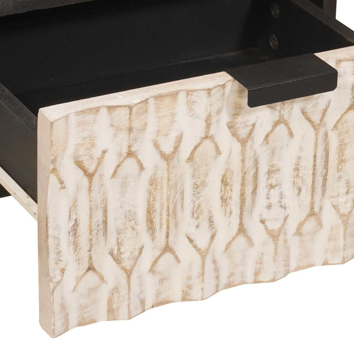 Armadio da Notte Bianco 40 x 33 x 46 cm Legno di mango massello 4017870