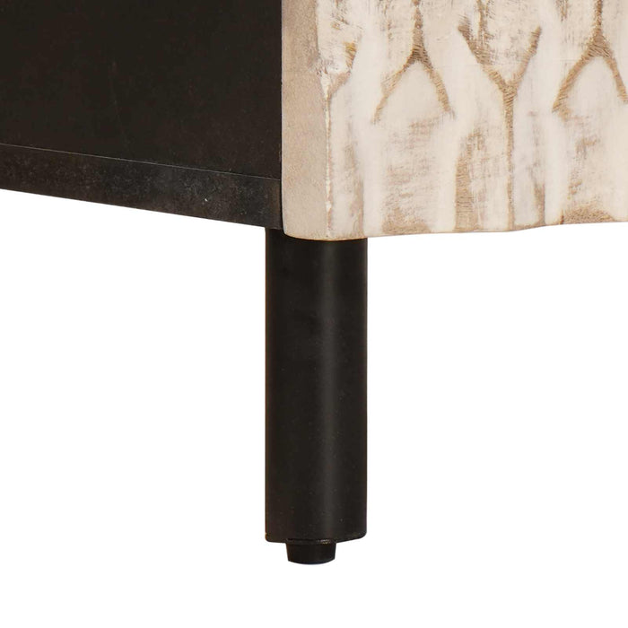 Armadio da Notte Bianco 40 x 33 x 46 cm Legno di mango massello 4017870