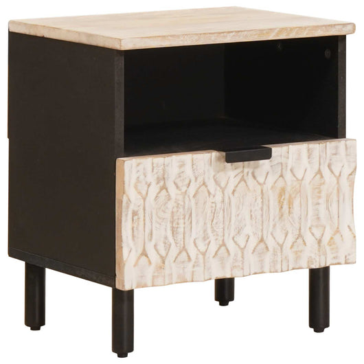 Armadio da Notte Bianco 40 x 33 x 46 cm Legno di mango massello 4017870