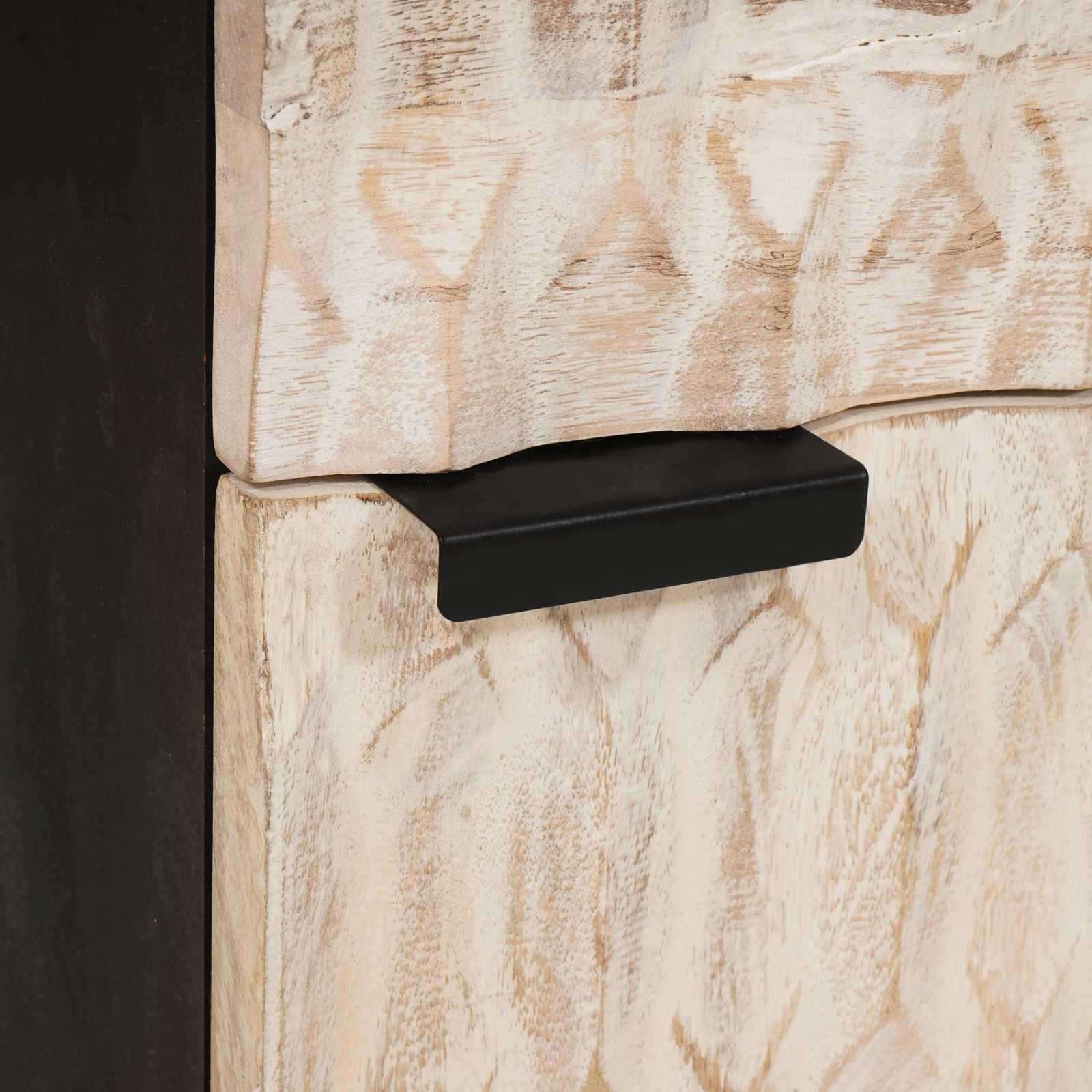 Armadio da Notte Bianco 50 x 33 x 60 cm Legno di mango massello 4017872