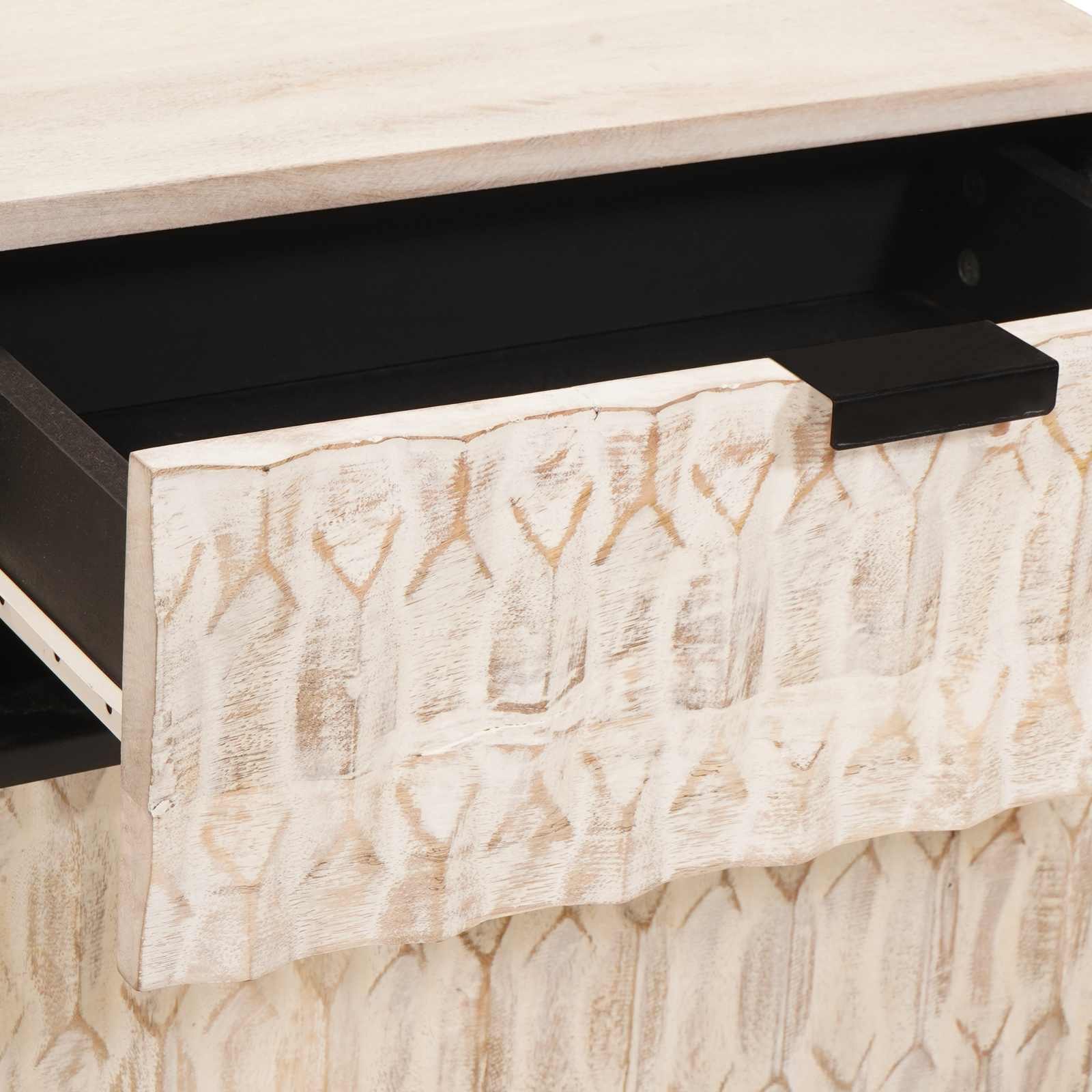 Armadio da Notte Bianco 50 x 33 x 60 cm Legno di mango massello 4017872