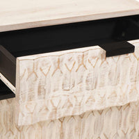 Armadio da Notte Bianco 50 x 33 x 60 cm Legno di mango massello 4017872