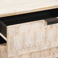 Armadio da Notte Bianco 50 x 33 x 60 cm Legno di mango massello 4017873