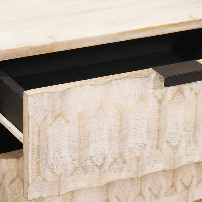 Armadio da Notte Bianco 50 x 33 x 60 cm Legno di mango massello 4017873