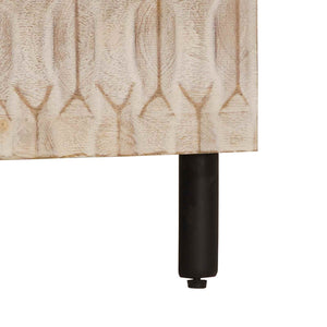 Armadio da Notte Bianco 50 x 33 x 60 cm Legno di mango massello 4017873