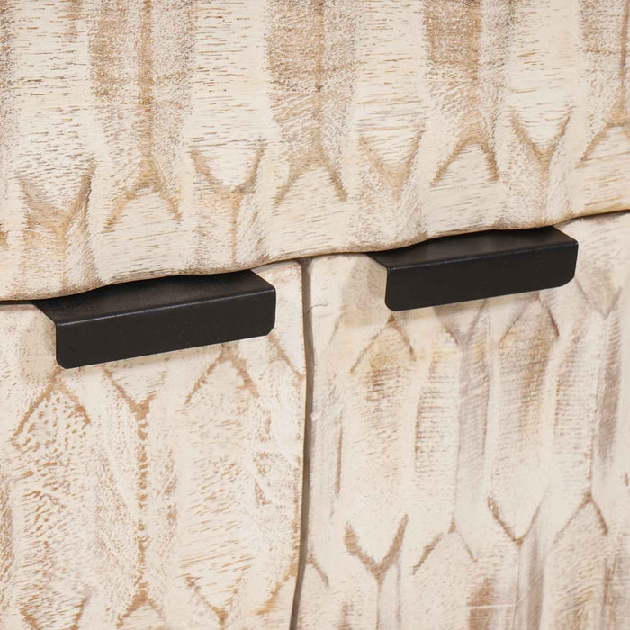 Armadio da Notte Bianco 50 x 33 x 60 cm Legno di mango massello 4017875