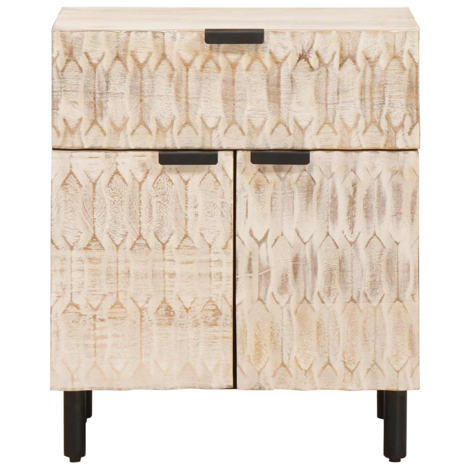 Armadio da Notte Bianco 50 x 33 x 60 cm Legno di mango massello 4017875