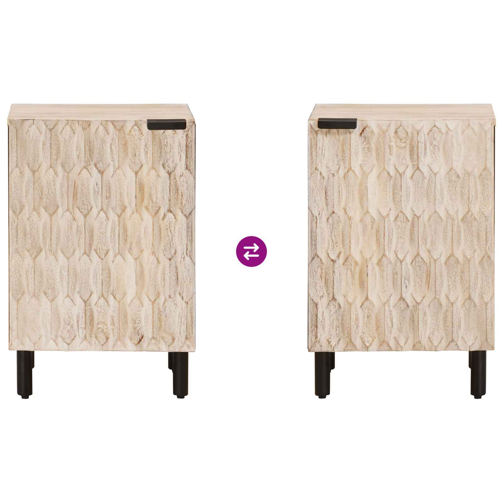 Mobile da Bagno Bianco 38 x 33 x 58 cm Legno di mango massello 4017885