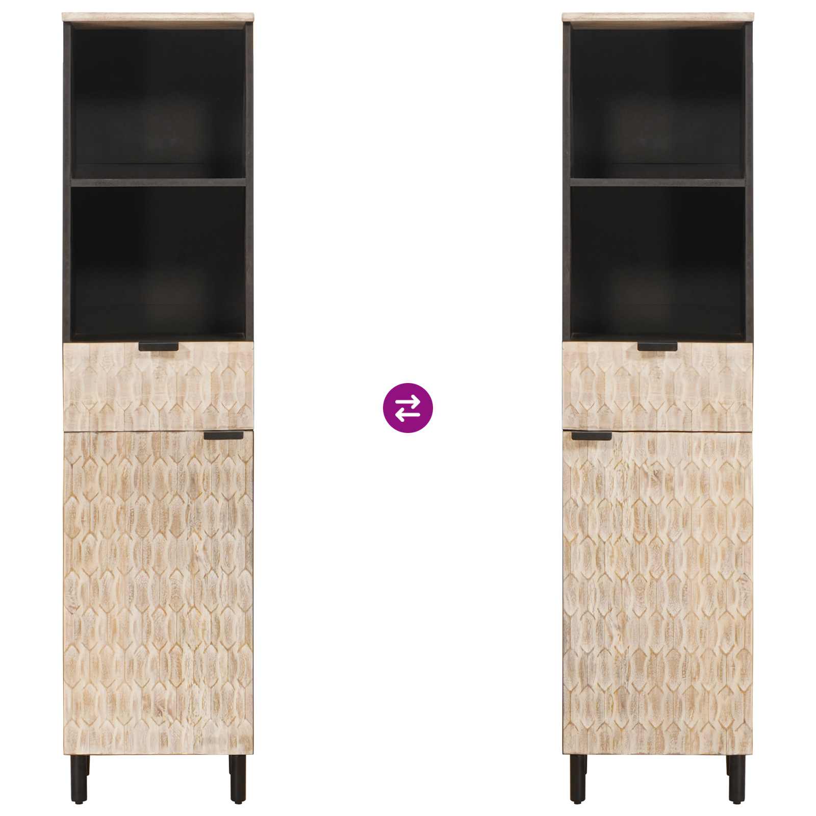 Mobile da Bagno Bianco 38 x 33 x 160 cm Legno di mango massello 4017886