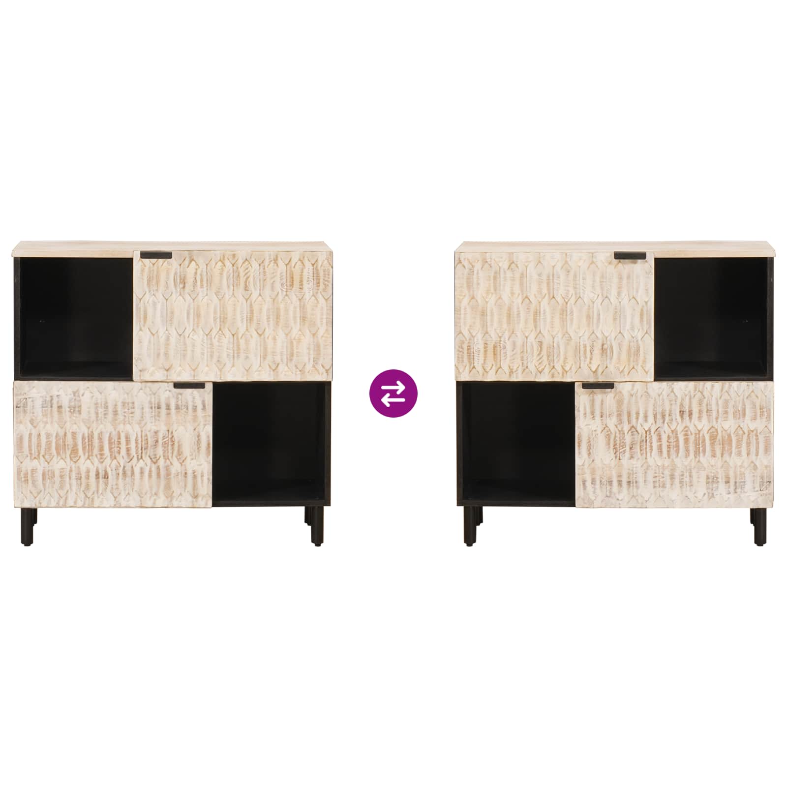 Credenza con porta Finitura Bianco Lavato 80 x 33,5 x 75 cm 4017891