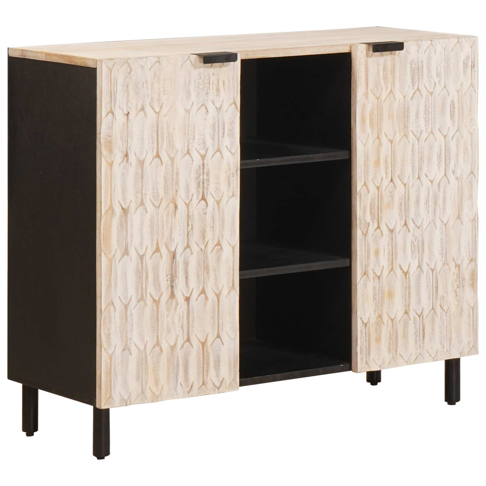 Credenza con porta Finitura Bianco Lavato 90 x 33,5 x 75 cm 4017892