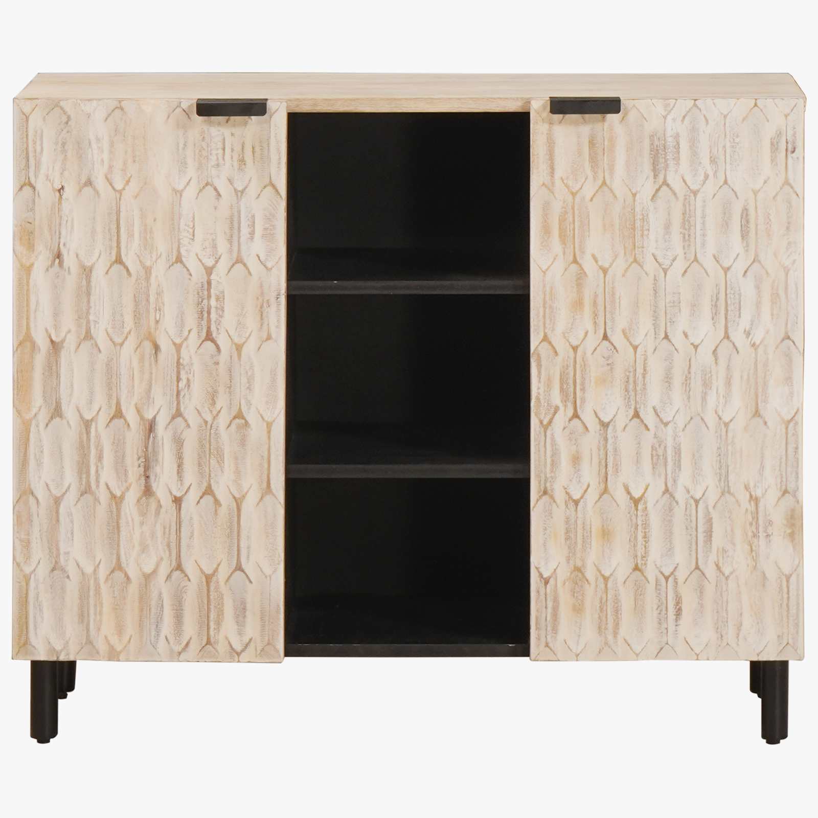 Credenza con porta Finitura Bianco Lavato 90 x 33,5 x 75 cm 4017892