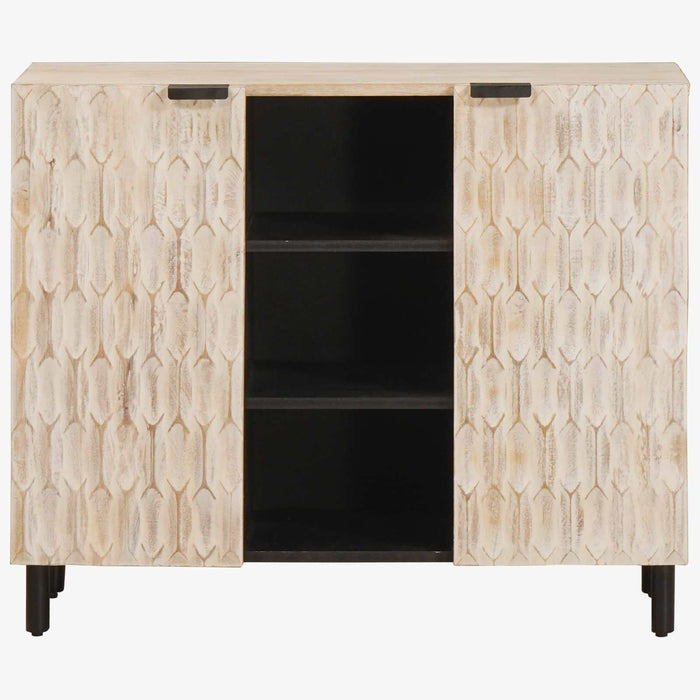 Credenza con porta Finitura Bianco Lavato 90 x 33,5 x 75 cm 4017892