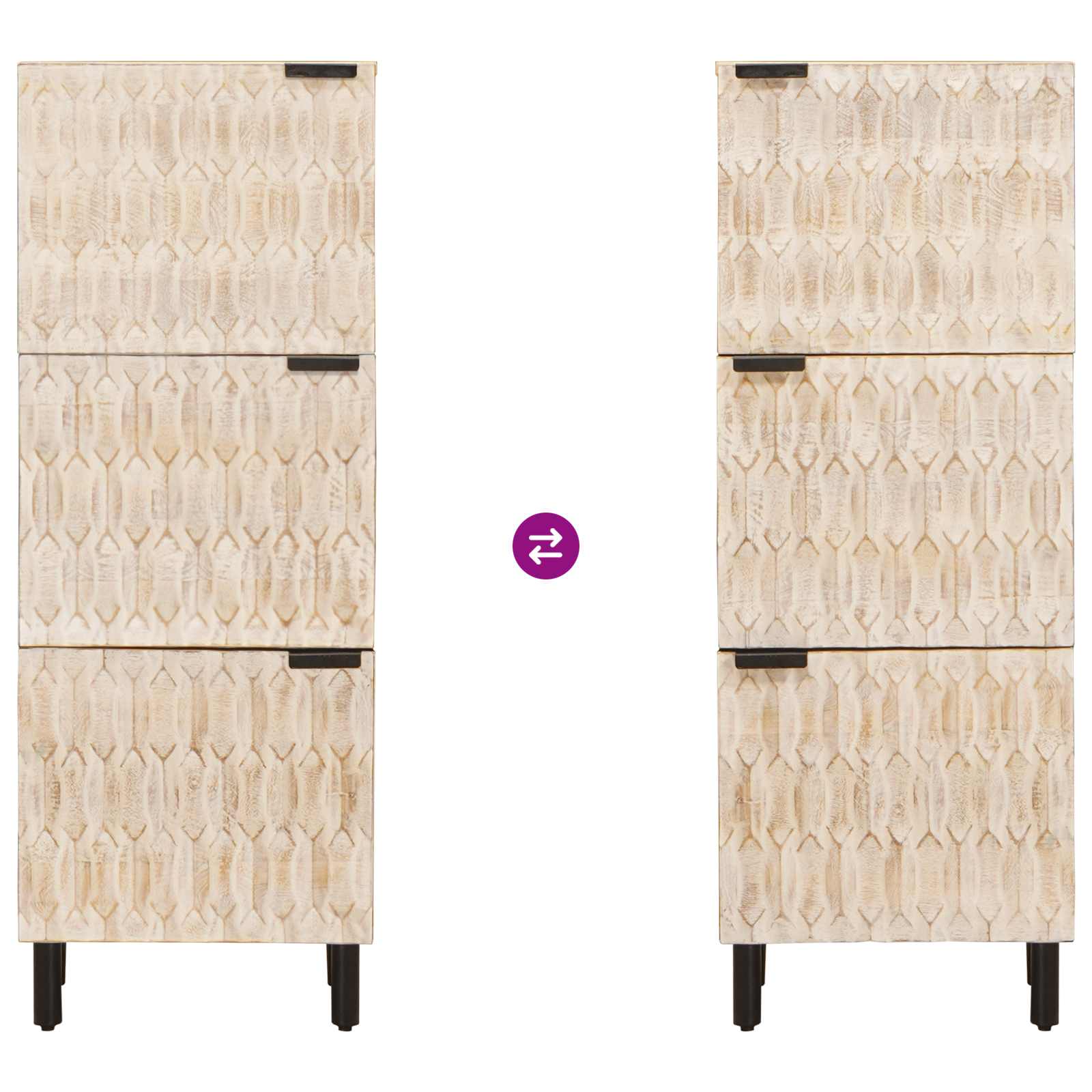 Credenza con porta Finitura Bianco Lavato 40 x 33,5 x 110 cm 4017893