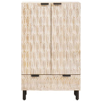 Credenza con Cassetto-Buffet-Armadio da cucina Finitura Bianco Lavato 60 x 33,5 x 100 cm