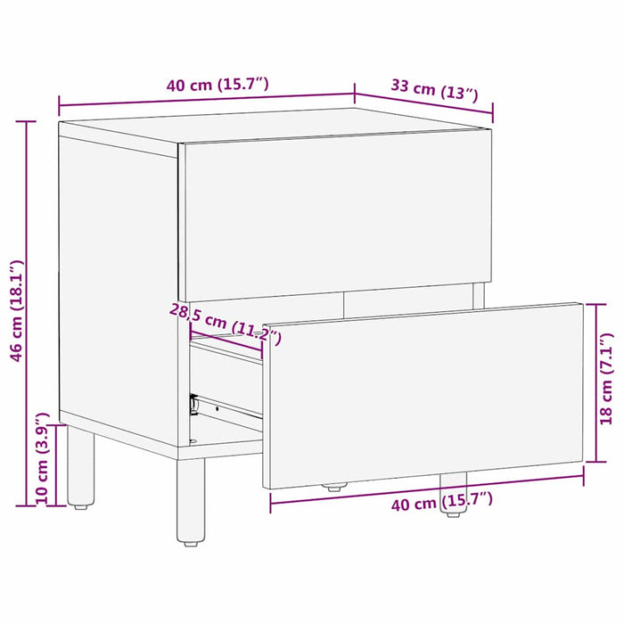 Armadio da Notte con cassetto Marrone 40 x 33,5 x 46 cm 4017898