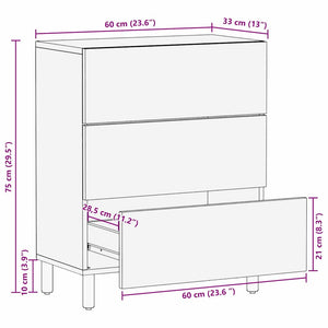 Credenza Finitura Marrone Acacia 60 x 33,5 x 75 cm 4017903