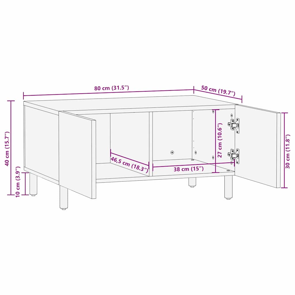 Tavolino da salotto Marrone 80 x 50 x 40 cm 4017905
