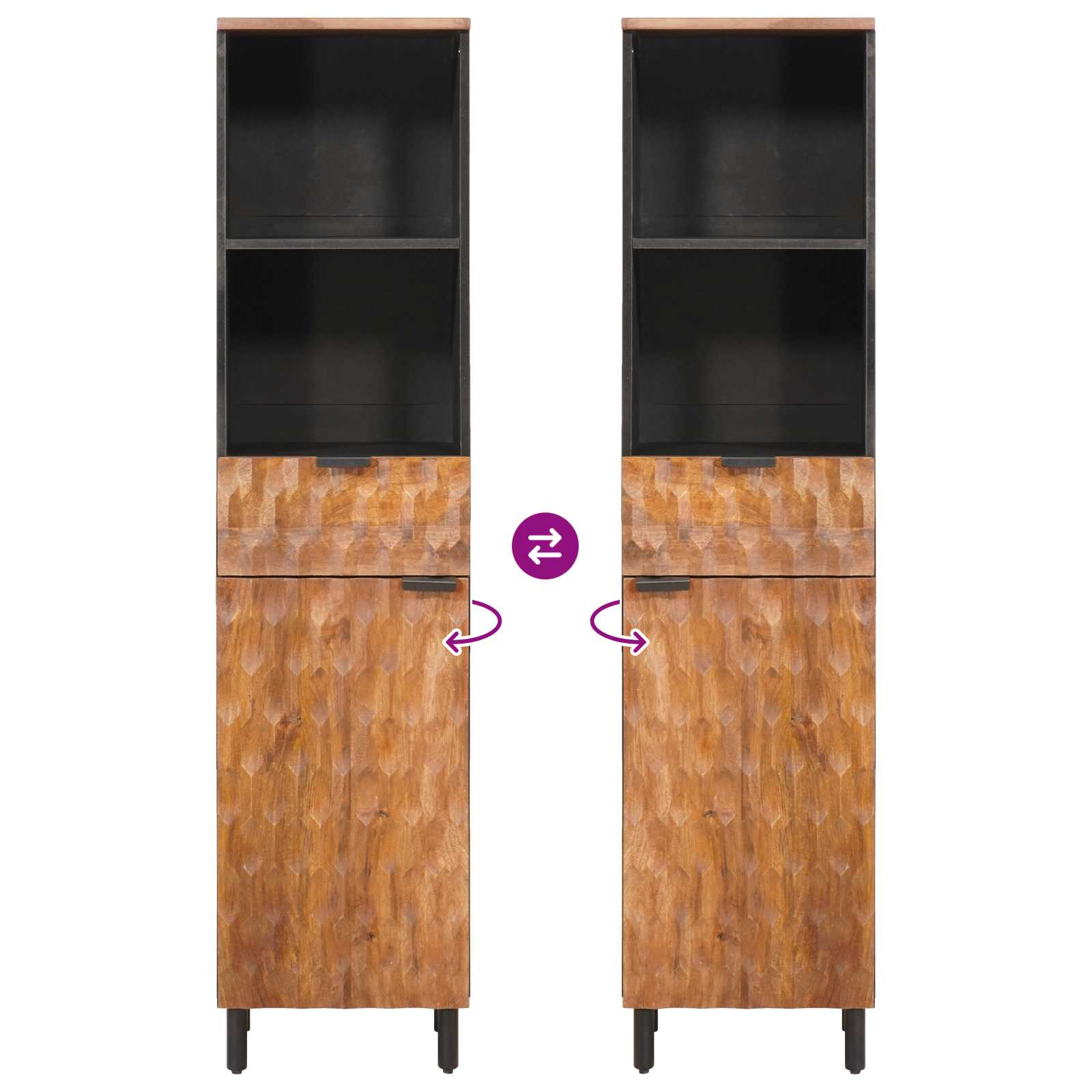 Mobile da Bagno con lo scaffale Marrone 38 x 33 x 160 cm 4017922