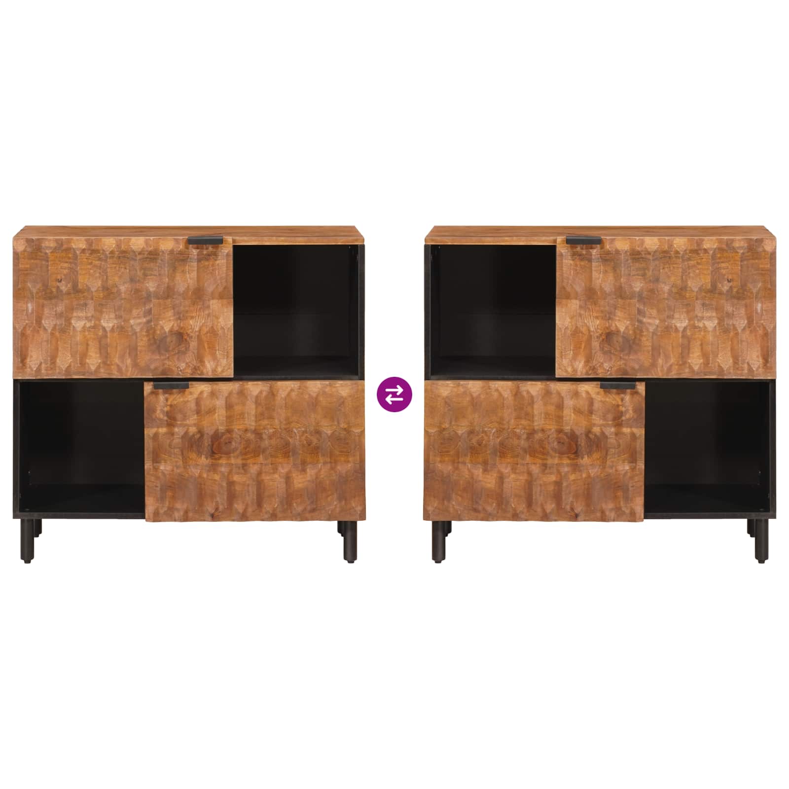 Credenza con porta Finitura Marrone Acacia 80 x 33,5 x 75 cm 4017927